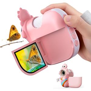 Microscope for Kids 1000X Magnification, 3-in-1 Handheld Portable Digiscope with 2" LCD Display, STEM Educational Toy Gifts for Kids Ages 4-12 (Pink)