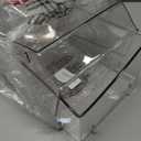 mDesign Plastic Stacking Food Storage Bin for Kitchen Cabinet, Pantry, Shelf, Fridge/Freezer - Organizer for Fruit, Potatoes, Onions, Drinks, Snacks, Pasta - 11" Deep - 2 Pack - Clear