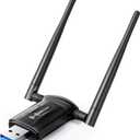 USB WiFi Adapter for Desktop PC - 1300Mbps Wi-Fi 5G 2.4G USB 3.0 Wireless Adapter with WiFi Antenna for Win11/10/7 WiFi Dongle for Desktop PC Laptop Internet Network Wi-Fi Card, Black