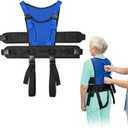 Gait Belt for Seniors Transfer Gate Belt for Elderly Lifting with 8 Handles Physical Therapy Lift Assist Patient Fall Prevention Medical Walking Standing Aids Supports Safety Harness (Mesh - Blue)