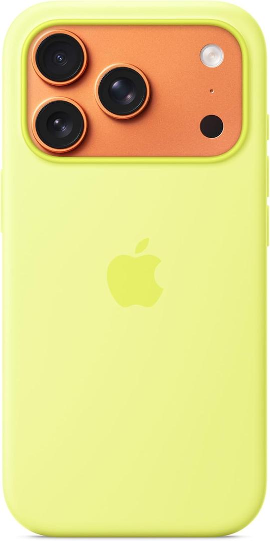 Apple iPhone 17 Pro Silicone Case with MagSafe and Camera Control: Lightweight Phone Case, Wireless Charging Compatible, Smooth Matte Finish; Neon Yellow