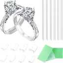 Invisible Ring Size Adjuster for Loose Rings Ring Adjuster Fit Any Rings, Assorted Sizes of Ring Sizer (14pcs) (2-in-1 Combo Pack: Snap-On Guards + Coils (14 pcs))