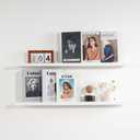 NEXHOME PRO Floating Shelves for Wall Set of 2, 24 Inches Picture Ledge Shelf, Kids Bookshelf Wall Mounted for Living Room Bedroom Bathroom Kitchen, Easy Install,White