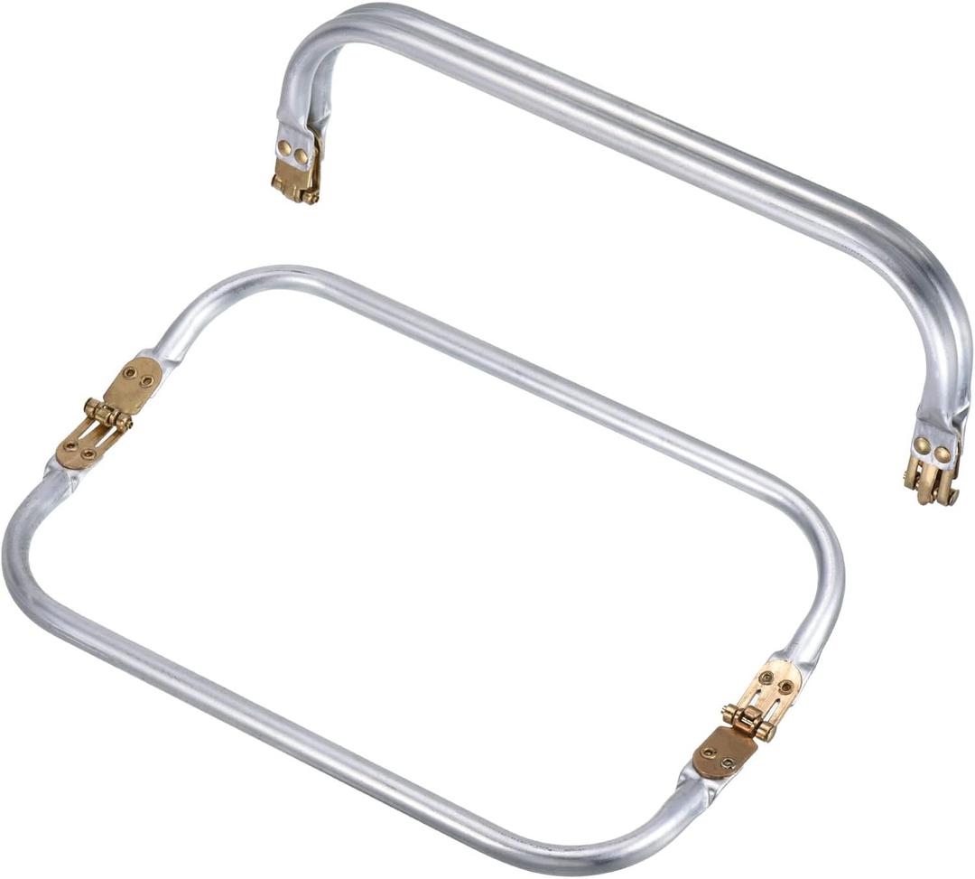 uxcell Metal Purse Frame 2Pcs, 10" Rectangle Lock Frame Kiss Lock Clasp Bag Frame Hardware Replacements for DIY Purse Handle Bag Making Sewing Craft Carpet