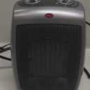 Lasko Portable Indoor Electric Ceramic Space Heater with Tip-Over Safety Switch, Overheat Protection and Thermostat, 2 Speeds, Safe for Home, 9.2 Inches, Dark Gray, 1500W, 754201