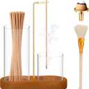 Glass Incense Holder, 3 in 1 Incense Sticks Burner Holder with Storage, Hang Upside Down Incense Holder for Sticks with Glass Ash Catcher for HolderBedroom House Yoga Meditation Zen