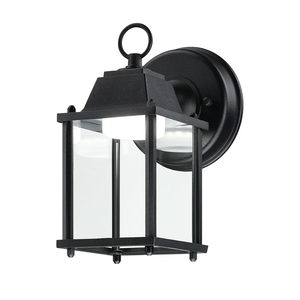 LIT-PaTH Outdoor LED Wall Lantern, Wall Sconce as Porch Lighting Fixture, 5000K Daylight White, 9.5W 800 Lumen, Aluminum Housing Plus Glass, Black Finish, 1-Pack