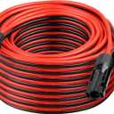 10AWG Solar Panel to Anderson-Style Connector Extension Cable 50FT, Tinned Copper Wire, 600V Rated, High-Temperature Resistance, for Solar Power Systems and Battery Connections