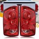 Tail Light Assembly Compatible with Dodge RAM 1500 2007 2008 | 2500 3500 2007-2009, Halogen Type Factory-Style Rear Lamp Replaces 55277302AB 55277303AB, Left and Right Side, Pair