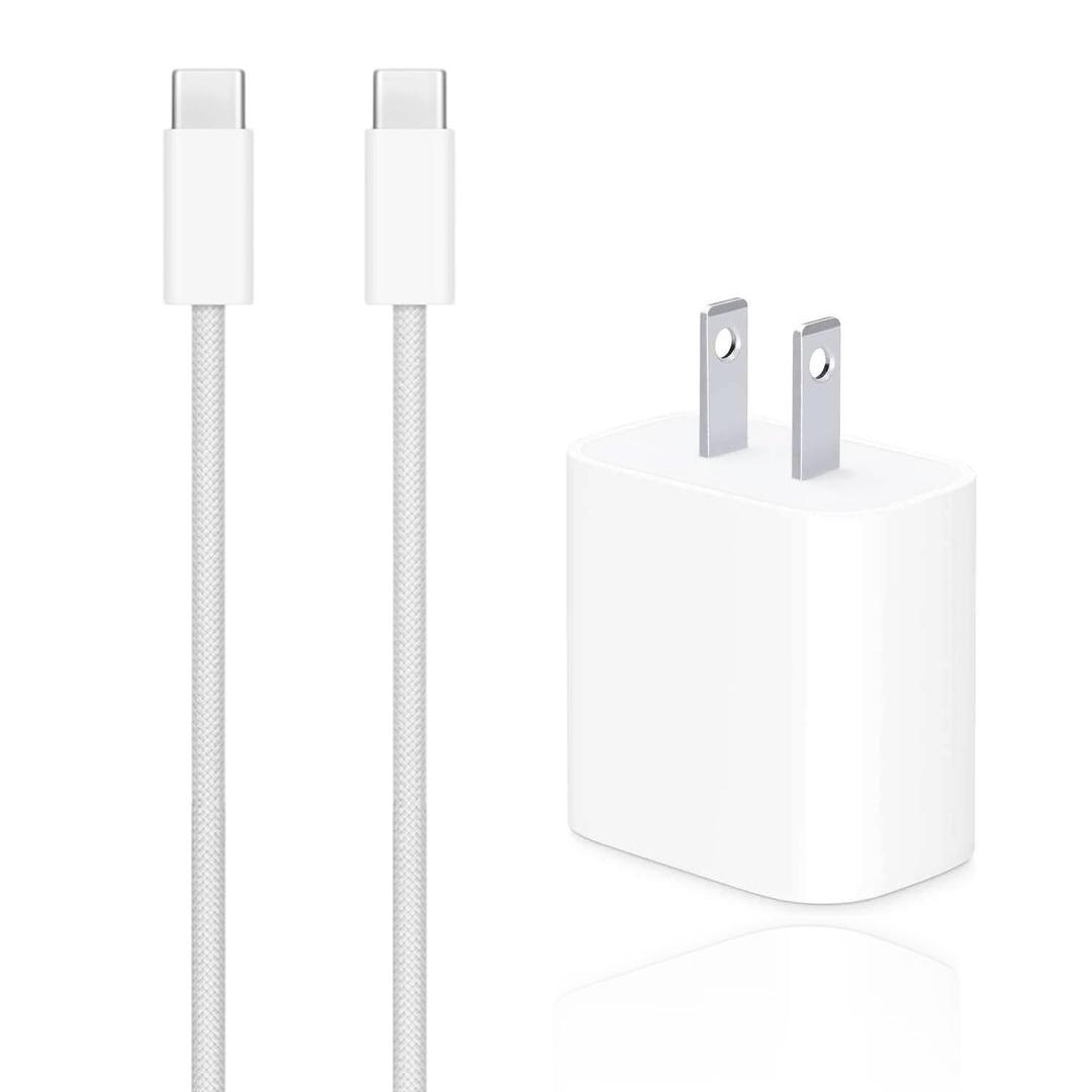 6ft iPhone 17/17E/16E/16/15 Charger, 20W USB C Fast Charger Cord for iPhone 17Air,15 16 17 Pro Max,15/16 Plus, USB c to USB c Woven Cable for AirPods 4,AirPods Pro 2nd/3rd Gen, Max 2 Charging Block
