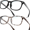 NZKNP Blue Light Glasses for Women and Men - Blue Light Protection, Fake Glasses ,Pack of 2