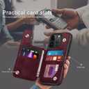 DJDUCK Designed for iPhone 13 Pro Max Case Wallet with Card Holder, [Magnetic Clasp Cover] [RFID Blocking Leather Protection] Shockproof Women Men Cases 6.7 Inch for Apple 13 Pro Max Wine Red