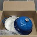 Enamelled Cast Iron Dutch Oven Pot  Dutch Oven For Sourdough Bread Baking  Cast Iron Bread Pot  Dark Blue, 6 Quarts, 26cm  by Nuovva