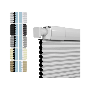 Cordless Blackout Cellular Shades No Drill No Tools Honeycomb Blinds Blackout Noise Reduction, Easy to Install Blinds for All Indoor Windows,White, 34W x 48H