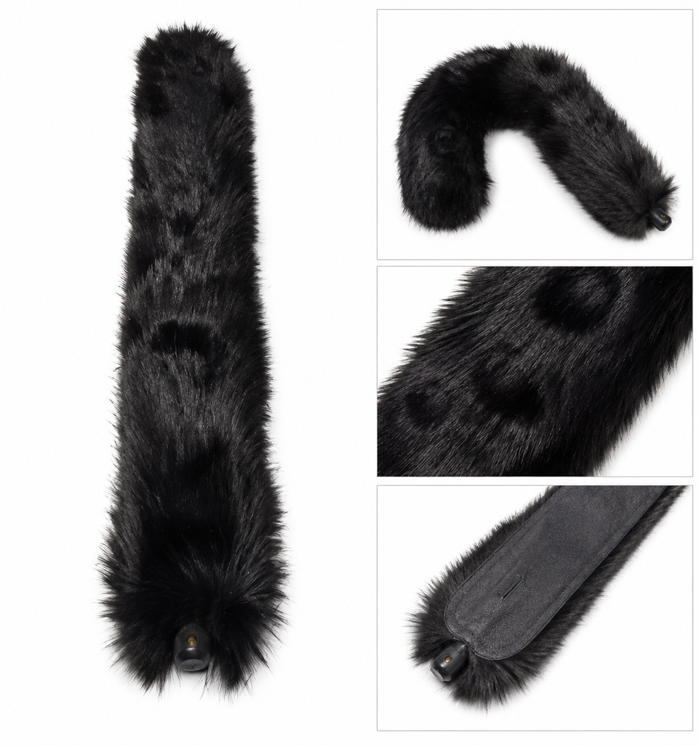 Black Fake Fur Tail Attachment 