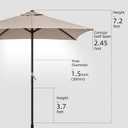 TOPSAIL 4.9ft Mini Square Patio Umbrella, Fade Resistant Outdoor Table Umbrella with Crank Lift, UV 50+ Waterproof, Small Umbrella for Deck, Balcony, Garden, Backyard & Market