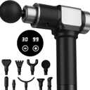 JQX Massage Gun, Deep Tissue Massager Gun for Pain Relief, Percussion Muscle Massage Gun for Athelets, Handheld Electric Back Massager with 30 Speed Levels & 9 Massage Heads