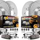 Power Stop K4021-36 Front and Rear Z36 Truck & Tow Brake Kit, Carbon Fiber Ceramic Brake Pads and Drilled/Slotted Brake Rotors For Ford E-150, Ford E-150 Club Wagon [Model Specific]