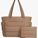 TOPDesign Puffer Tote Bag for Women, Lightweight Puffy Handbag with Compartments, Quilted Shoulder Bag for Work, Travel, Gym