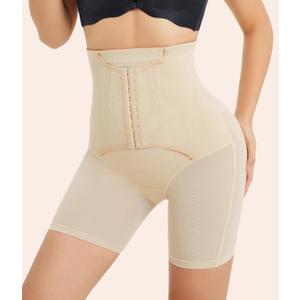 Women's high waist double pressure tummy sculpting butt lift pants Beige (Beige, M)