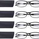DOOViC 4 Pack Reading Glasses for Women Men TR90 Ultra Lightweight Sturdy Blue Light Blocking Readers