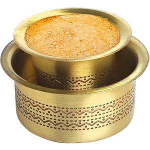 Coffee filter indian style designer dabra set South Indian Brass Coffee Cup and Tumbler Set, Madrasi Filter Coffee Set heavy duty matte finish classic