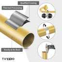 TVWOO Gold Wrap Around Curtain Rods:5/8" Small Blackout Adjustable Window Curtain Rod for Bedroom Kitchen Apartment Renter Friendly,Room Darkening Curved Drapery Rods Easy Install,Brass Golden 48-90"