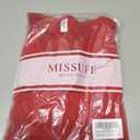 Missufe Women's V Neck Ruffle Short Sleeve Bodycon Summer Casual T Shirt Dress (Red, XS)