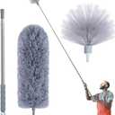 IVYROLL Cobweb Duster with Extension Pole, Spider Web Brush & Ceiling Cleaning Kit, 100" Microfiber Feather Duster Cleaner with Washable Head for Ceiling Fan, Furniture, Home