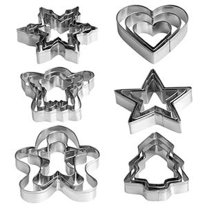 Christmas Cookie Cutter Set - 18 Piece Gingerbread Man, Snowflake, Tree, Heart, Star, Angel Shapes for Holiday Winter Baking