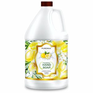 Foaming Hand Soap Refill 1 Gallon (128 Fl Oz), Lemon Basil Scent, Rich & Creamy Foam, For Foaming Dispensers Only, Bulk Size, Made in USA