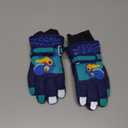 American Trends Kids Waterproof Winter Gloves Warm Snow Gloves Boys Girls Ski Gloves Toddler Mittens Windproof (XS (1-3 years old), Y Navy-Dinosaur)