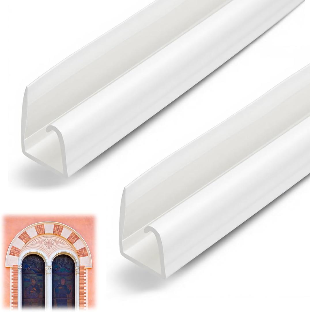 Pangda 2 Pcs Flex J Channel 3/4inch White Moulding 94 Inch Length and Suitable for Curved Doors and Windows