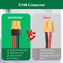 12AWG XT60 Extension Cable 1FT 2PCS XT60 to XT60 Cable with Male to Female Connector for RC Battery Portable Power Station Solar Pane