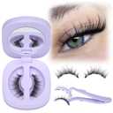 Magnetic Eyelashes Without Eyeliner Reusable Magnetic Eyeashes with Applicator No Glue Needed Magnetic Lashes Kit Cat Eye Magnetic Eyelashes Natural Look 1 pair by Lanflower