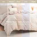 HYMOKEGE Beige King Size Comforter Set Seersucker 7 Pieces, All Season Luxury Bed in a Bag for Bedroom, Bedding Set with Comforters, Sheets, Pillowcases & Shams