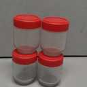 Cuisipro Jars with Lids, 6 Oz Glass Jars with Airtight Lid Wide Mouth, 4 Pack, Canning Jars for Liquid, Glass Container for Yogurt, Spice, Red