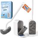 Cinola Toilet Brush and Holder 2 Set, Wall Mounted Toilet Bowl Brush with Hideaway Caddy, Toilet Cleaner Brush Built-in Drip Tray, Toilet Scrubber Brush Bathroom Decor, White RV Bathroom Accessories