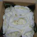 Artificial Peony Silk Flower Centerpieces Faux Floral Arrangement in Glass Vase for Home Wedding Table Decoration (Cream)