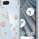 Unov Compatible with Pixel 7a Case Clear with Design Soft TPU Shock Absorption Slim Embossed Flower Pattern Protective Back Cover (Daisy Blooms)