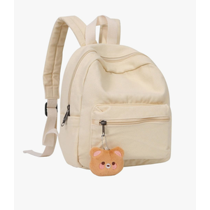 Phaoullzon Girls Mini Backpack Purse for Women Kids Canvas Small Casual Daypack Tiny Cute Travel Bag,Beige