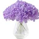 Artificial Silk Hydrangea Fake Flowers Hydrangea Flowers Pack of 10 Hydrangea for Centerpieces Home Party Decor - Lilac