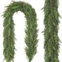 1 Pcs 6FT Christmas Cedar Garland Real Touch Christmas Garland Thick and Lush Christmas Garland Realistic Artificial Greenery Garland for Fireplace Holiday Indoor Outdoor