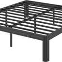 Hunlostten 14 in High Heavy Duty King Size Bed Frame Platform, Reinforced Metal King Bed Frame No Box Spring Needed, Rounded Edge, Surdy Steels, Easy Assembly