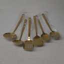 Evanda Gold Kitchen Utensils Set 6pcs, Titanium Plating Stainless Steel Cooking Utensils Set, Heavy Duty Kitchen Tools Spatulas Set, Home Essentials Kitchen Gadgets Accessories