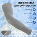 Arm Sleeves for Men Women Upf 50 Compression Arm Sleeve for UV Blocking Protection (White, M)