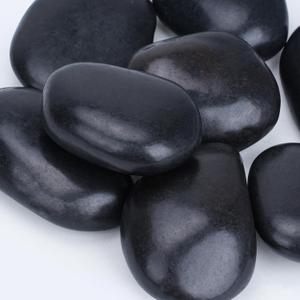 Pulovin 40 lbs Black Stones for Plants Indoor, 3-4 Inch Decorative River Rocks for Plants, Flower Pots, Vase, Polished Garden Stones for Outdoor Landscaping, Walkways, Yard