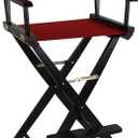 American Trails Extra-Wide Premium 30" Director's Chair Black Frame with Red Canvas, Bar Height, 30 in Bar Height