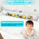 Extra Long White Bathtub Splash Guard Splash Guard Silicone Toy Shelf Holder Prevent Water Spills Kid Bath Tub Accessories (2.6FT, White)