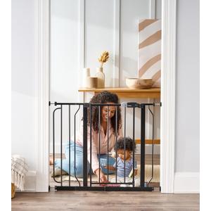 Regalo Safety 38" Baby Gate for Doorways & Bottom of Stairs, Pressure Mount Design for Babies, Toddlers & Pets, Tested & Safe for 30 Years, American Designed, American Owned (29-38.5"W x 30"H, Black)